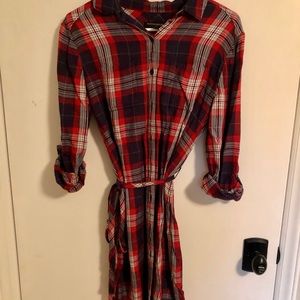 flannel long sleeve dress